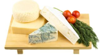 Different varieties of cheese on a table