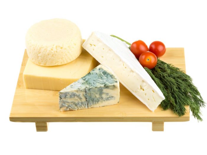 Different varieties of cheese on a table