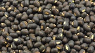 A close-up view of whole black grams
