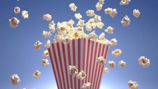 A bag of popcorn overflowing