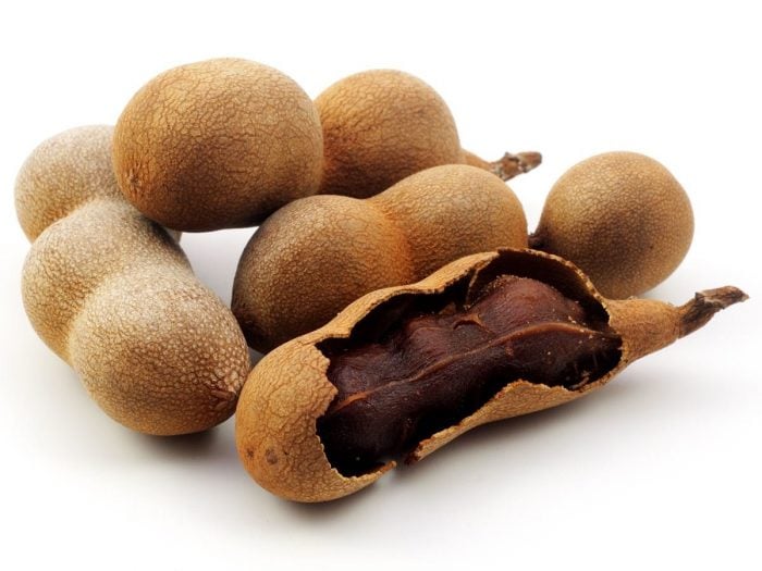 Close-up image of tamarind pods