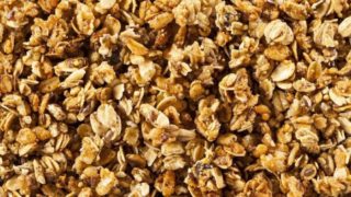Close up of homemade granola cereal