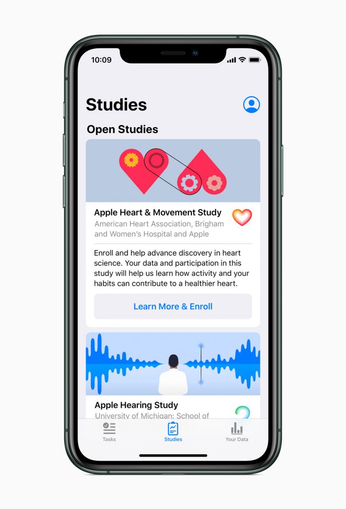 Screenshot of Apple's Research App