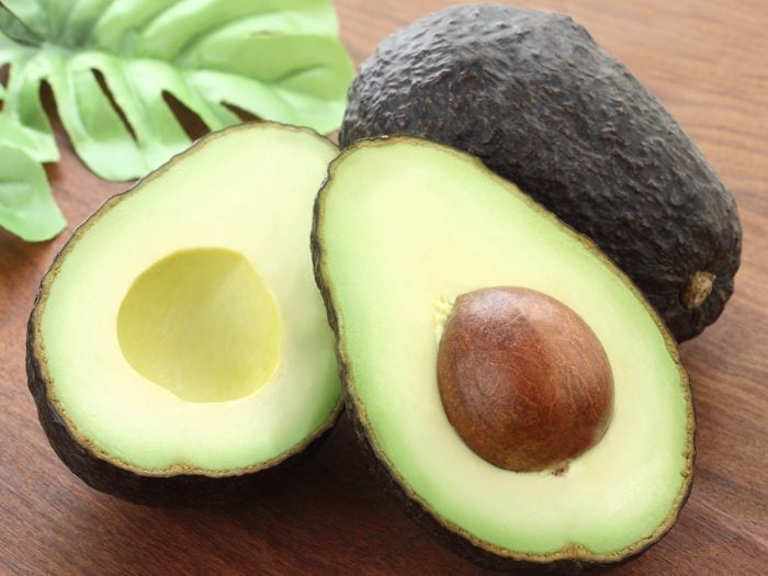 A close-up shot of avocados