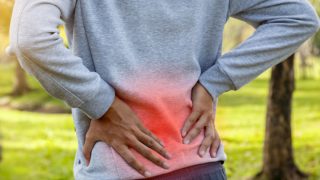 A person suffering from lower back pain