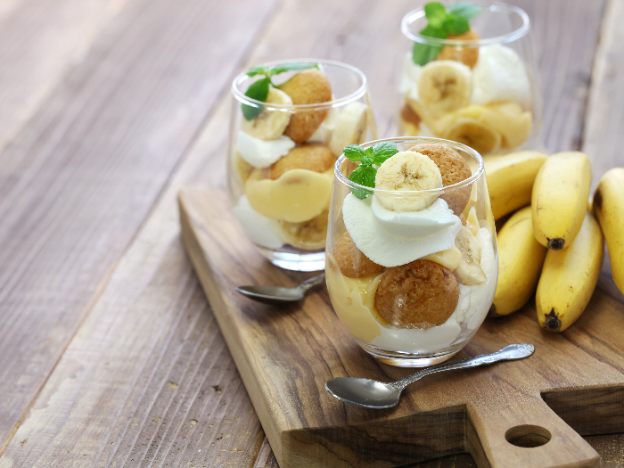 A close up shot of homemade banana pudding