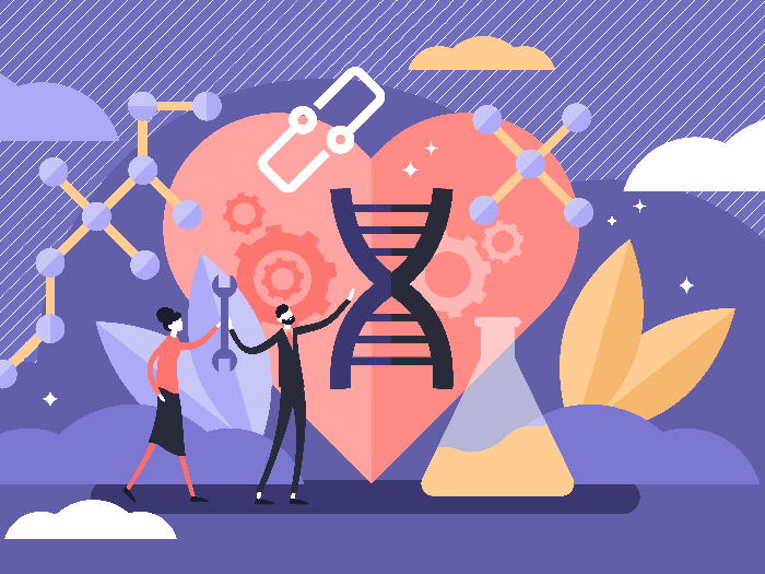 Biological health engineering using hacker ethic and anatomical AI monitoring illustration