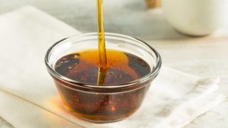 A bowl of brown rice syrup