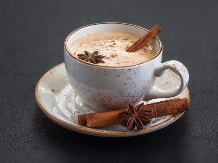 Spiced bulletproof tea in a cup