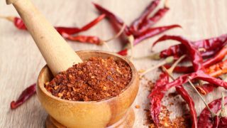 A bowl filled with cayyenne pepper powder