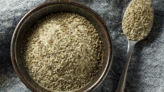 Healthy dry organic celery salt in a bowl