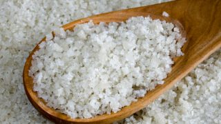 Celtic sea salt spread on a table