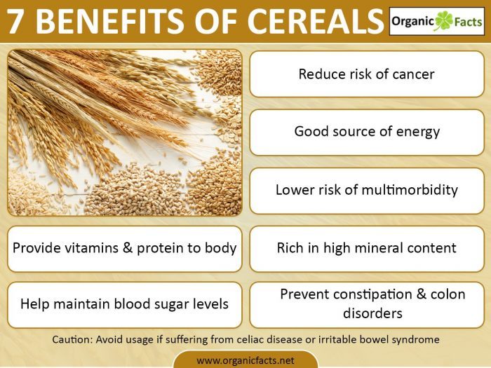 Health Benefits of Cereal Organic Facts
