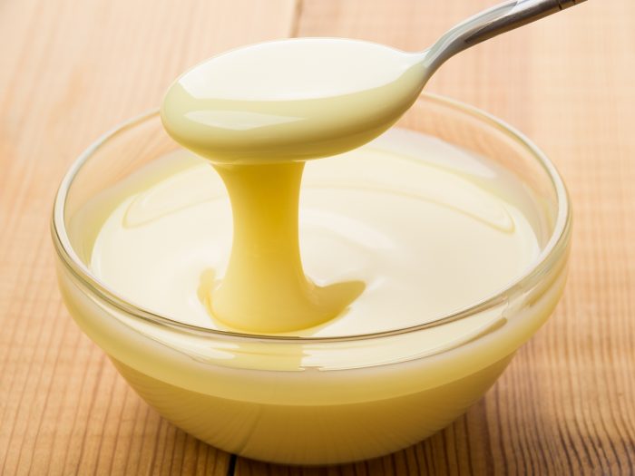 A bowl of condensed milk