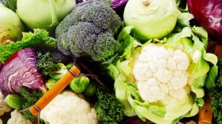 A close-up shot of cruciferous vegetables