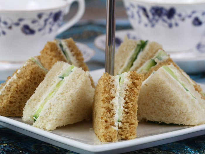 English cream cheese and cucumber sandwiches