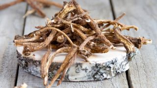 A close-up shot of dandelion root