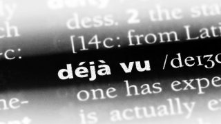 Words 'deja vu' highlighted in printed text
