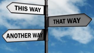 Street signs with different directions