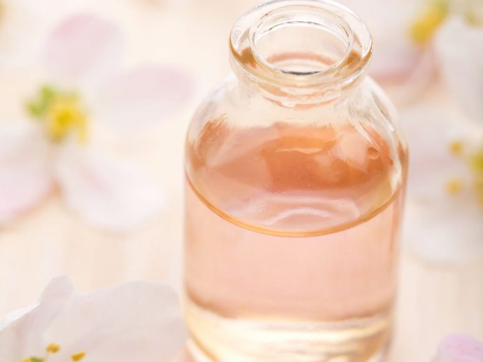 Close-up image of an essential oil bottle