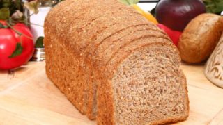 Bread slices on a table