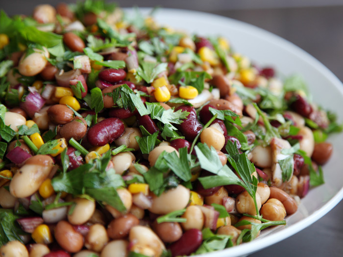 5 bean salad in a bowl