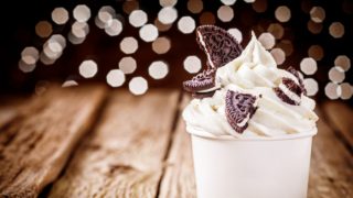 Frozen yogurt in a bowl