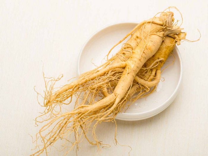 Three ginseng roots kept in a bowl