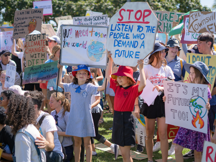 Children rallying for climate change reforms