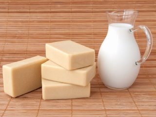 goatmilksoapone Goat milk soap and a jar of goat milk