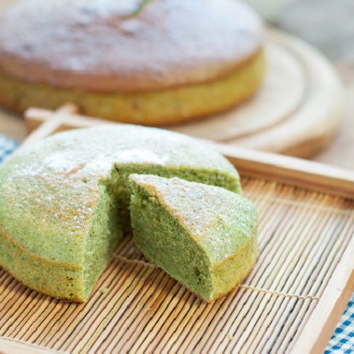 Japanese matcha green tea cake