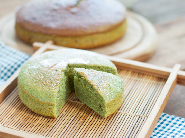 Japanese matcha green tea cake