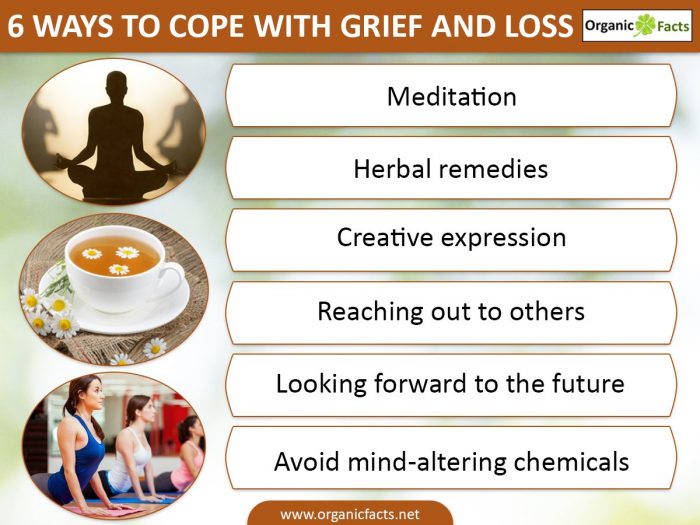 An infographics explaining ways to deal with loss