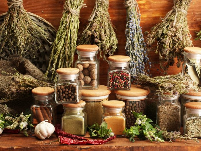Different kinds of herbs and spices