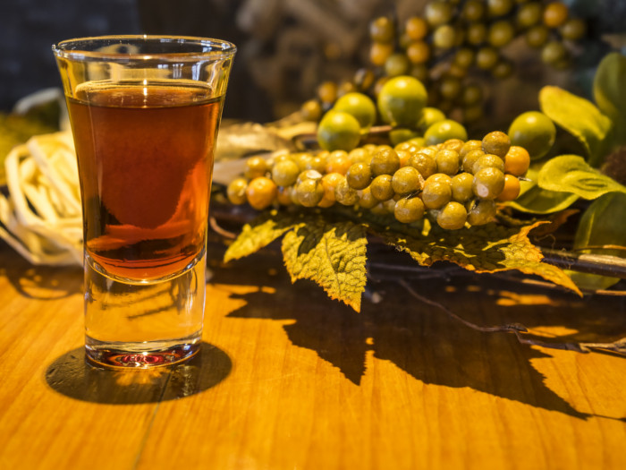 Wine in a shot glass