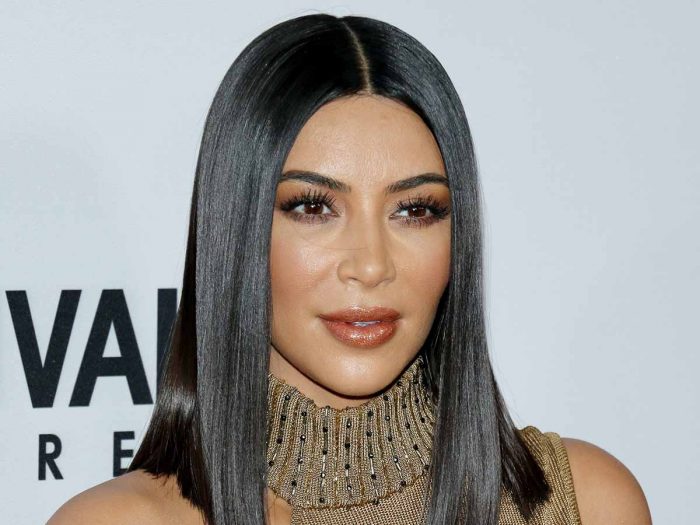 A headshot of Kim Kardashian