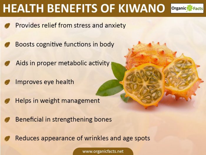An infographic on the health benefits of kiwano
