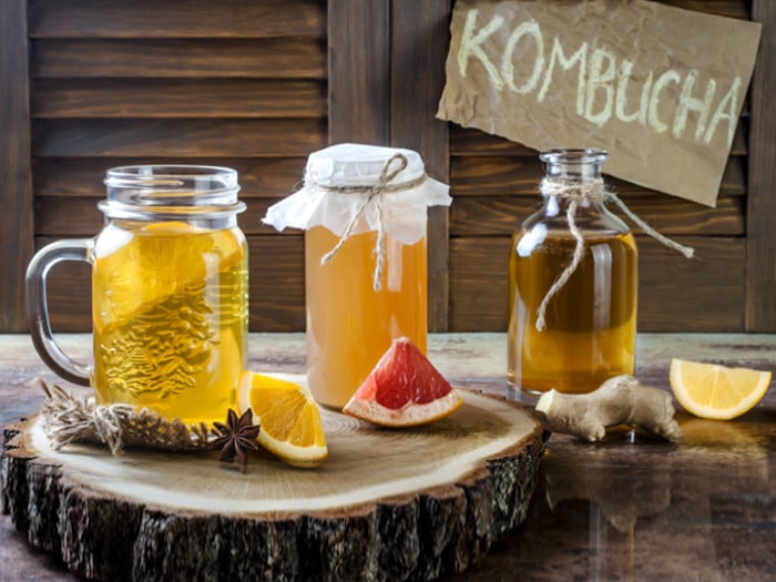 kombucha tea with SCOBY