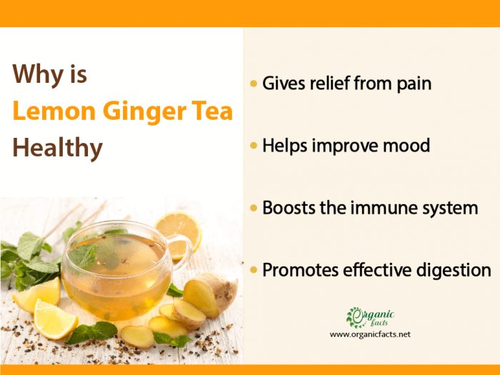 Health benefits of lemon ginger tea infographic