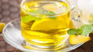 A close-up shot of lemon tea