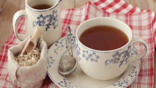 A close-up shot of a cup of marshmallow tea