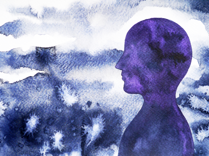 Abstract image of human body, chakra power