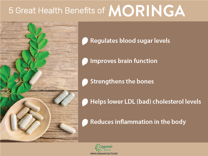 An infographic on the health benefits of moringa