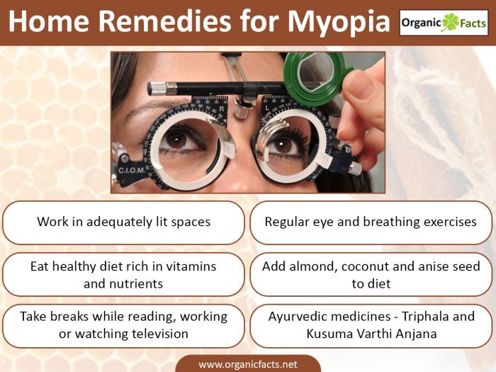  um infográfico sobre remédios caseiros para miopia