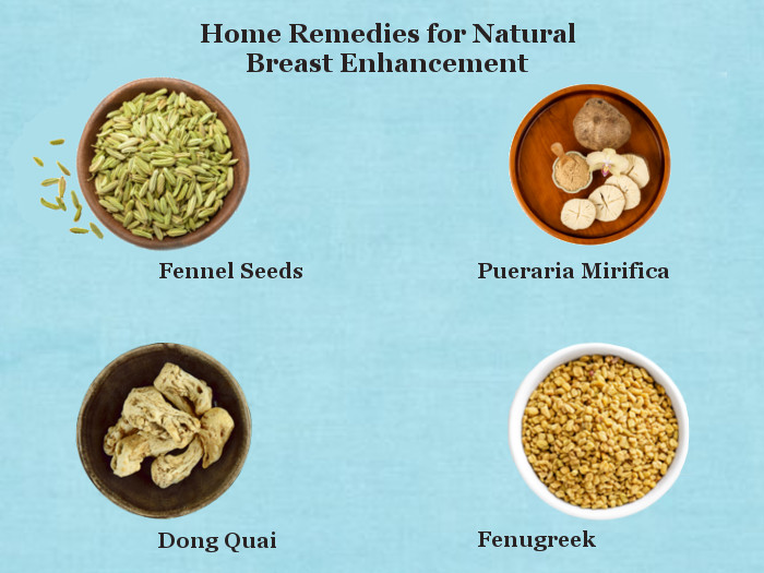 An infographic on home remedies for natural breast enhancement