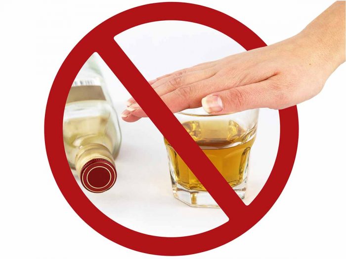 A no-alcohol sign