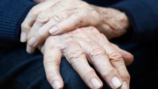 Hands of a Parkinson's patient