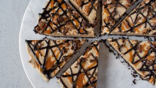 Delicious Peanut Butter Pie pieces on a white plate, ready to be served