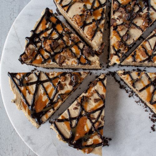Delicious Peanut Butter Pie pieces on a white plate, ready to be served