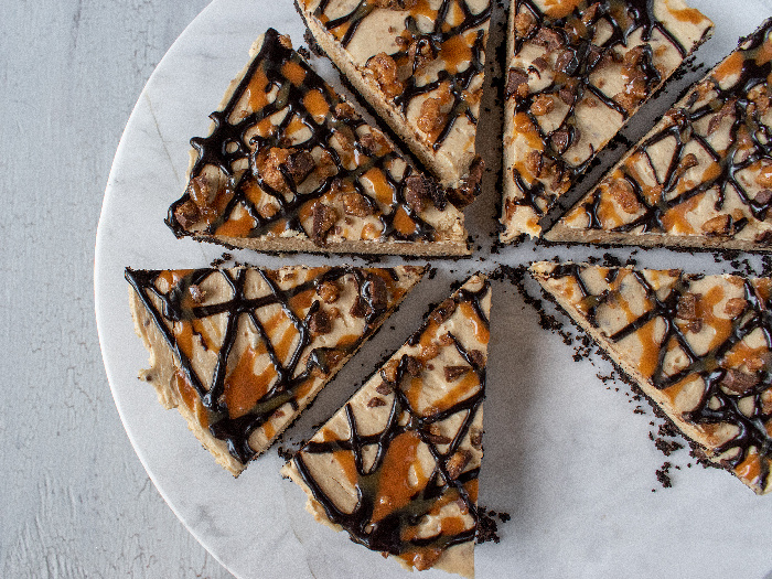 Delicious Peanut Butter Pie pieces on a white plate, ready to be served